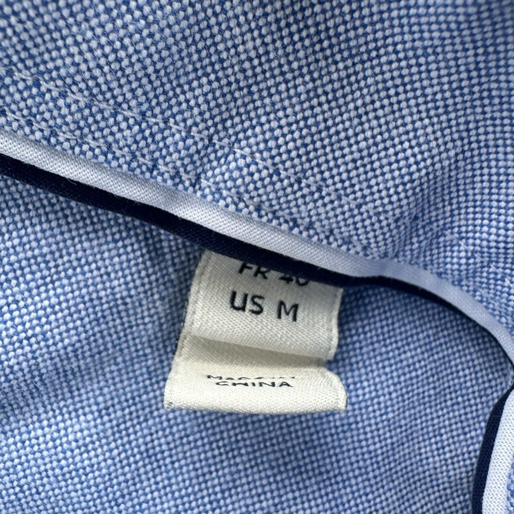 LACOSTE 🐊 Men’s Navy & White Gingham All Cotton Button Down Shirt - Size MED - Picture 8 of 15